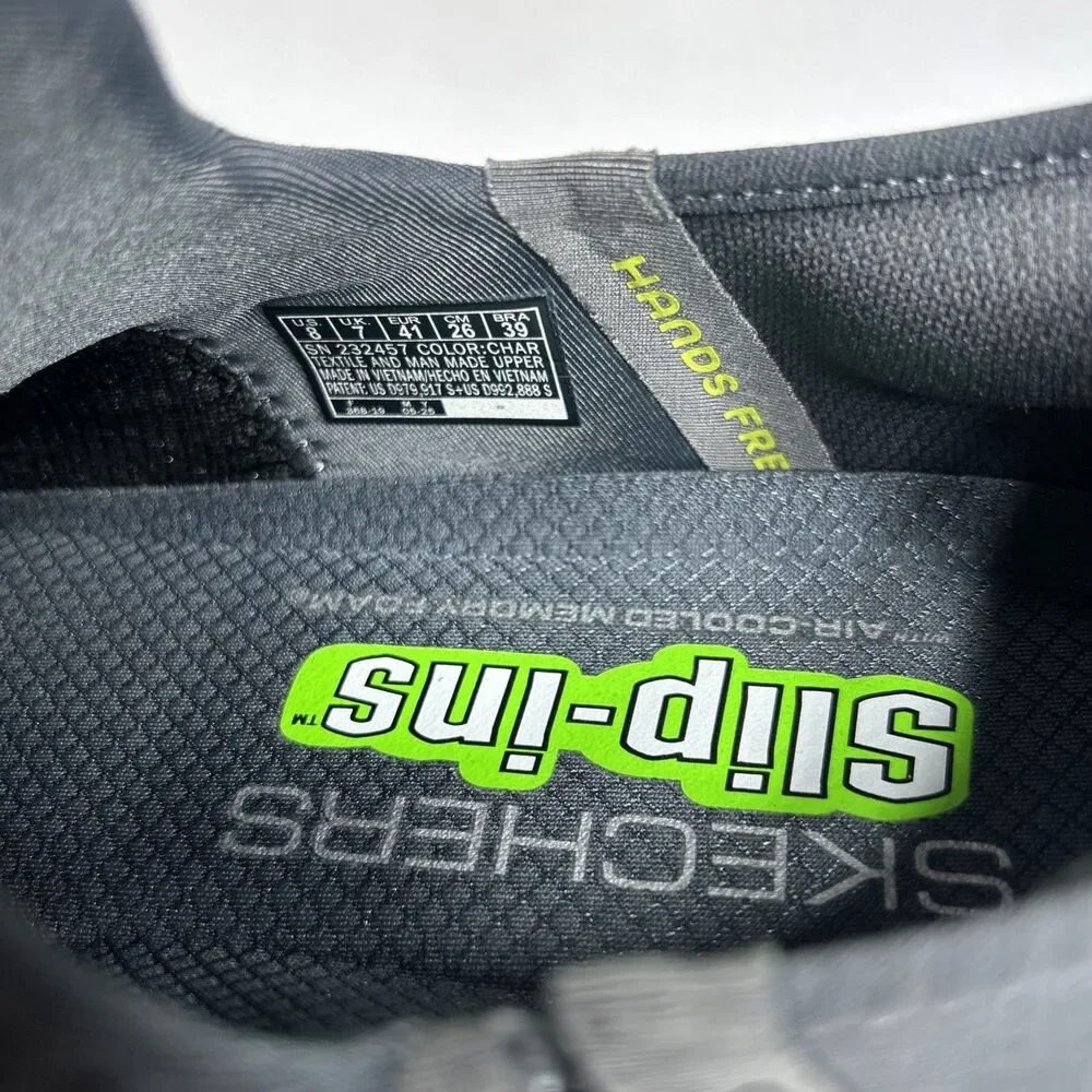 Skechers Men’s Slip ins Shoes Size 8 Charcoal Gray Comfort Memory Foam Flaw
